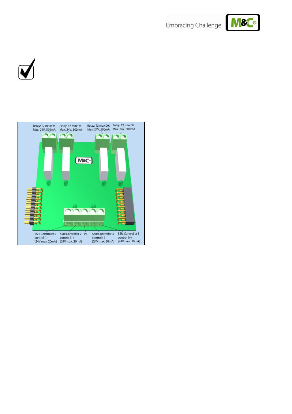 The temperature control module, Figure 12, Electrical connections temperature control module | M&C TechGroup CSS-VC2 Operator's manual User Manual | Page 28 / 56