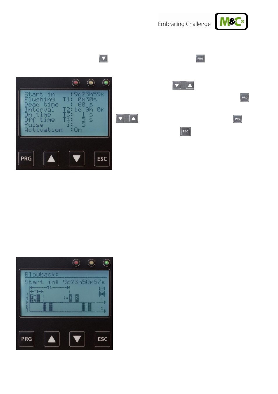 Configure backflushing | M&C TechGroup CSS-VC2 Operator's manual User Manual | Page 34 / 56
