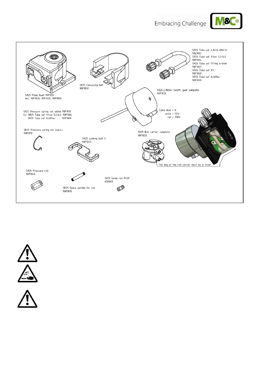 Exchange the pump hose, Figure 19, Components of the peristaltic pump sr25.2 | M&C TechGroup CSS-VC2 Operator's manual User Manual | Page 46 / 56