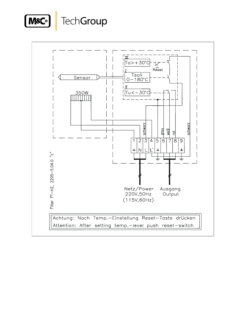 Figure 2, Electrical connecting diagram | M&C TechGroup FT-...-H2 Operator's manual User Manual | Page 12 / 15