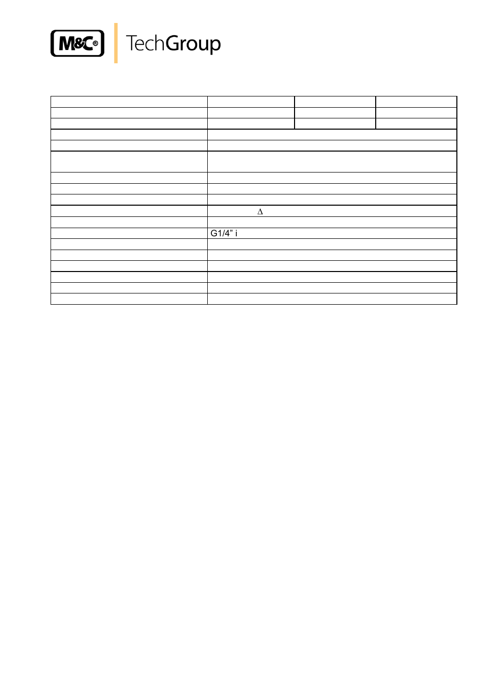 Technical data | M&C TechGroup FT-...-H2 Operator's manual User Manual | Page 8 / 15