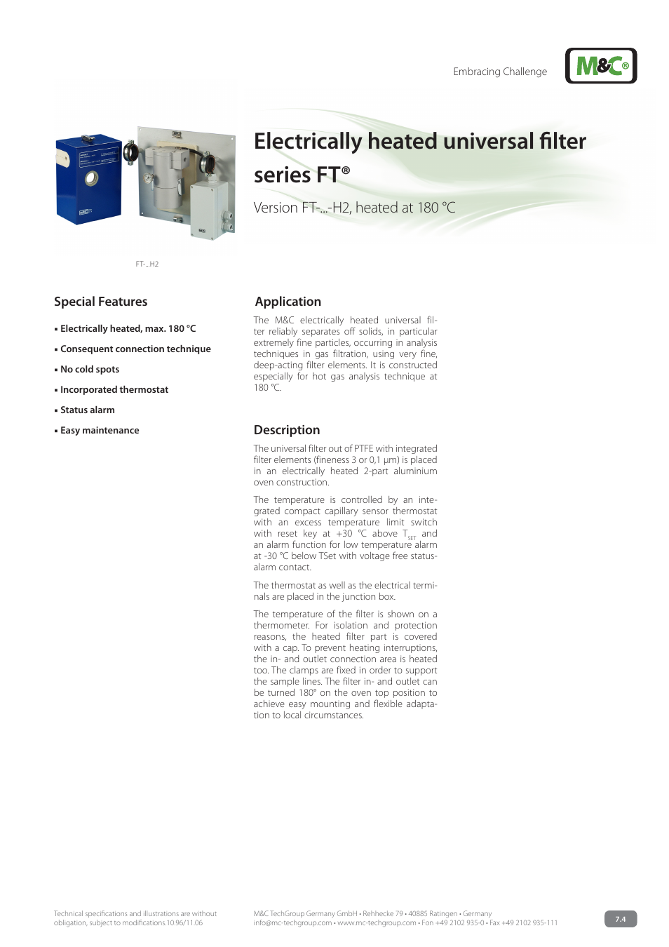 M&C TechGroup FT-...-H2 Data sheet User Manual | 2 pages