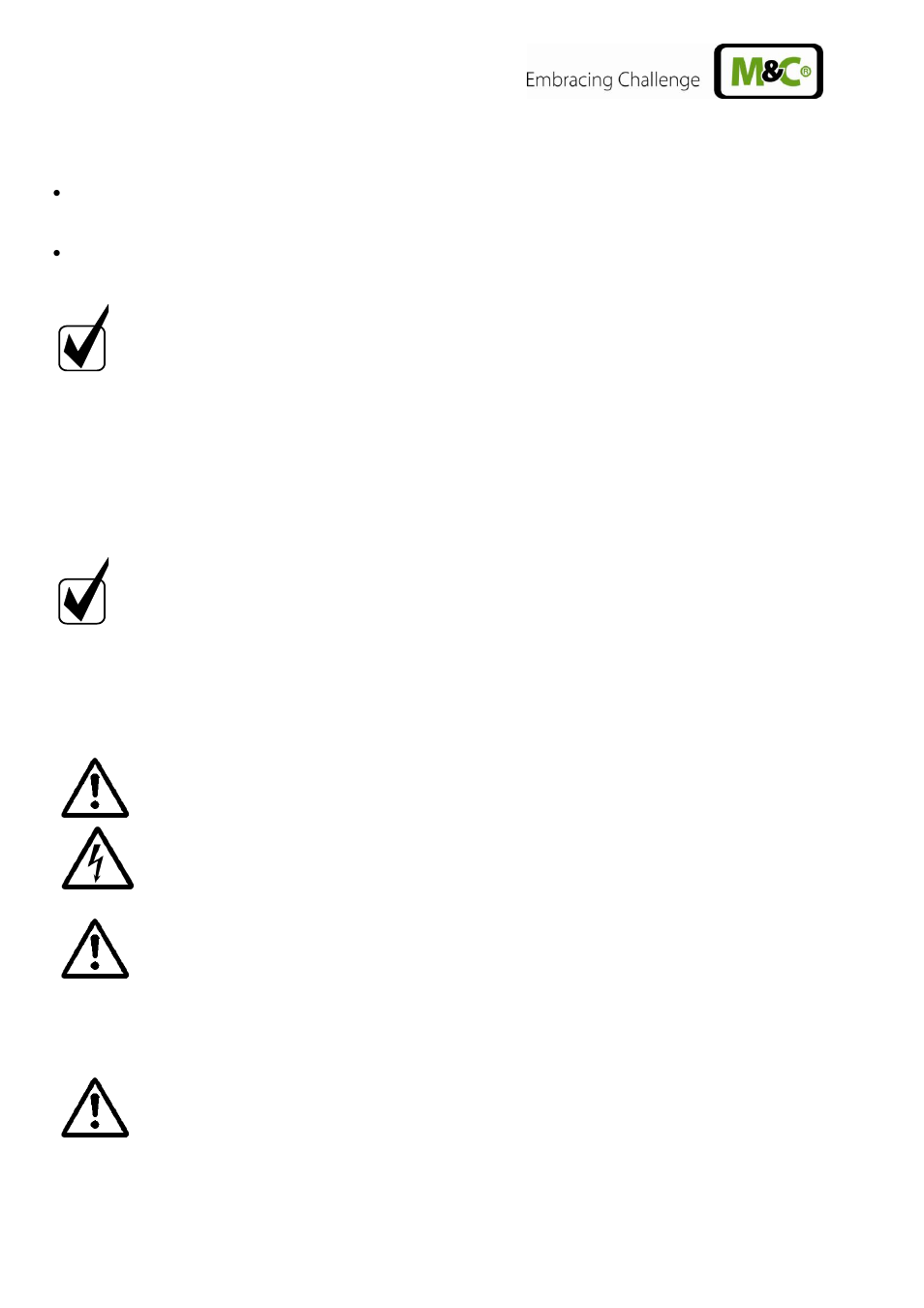 Receipt of goods and storage, Installation instructions | M&C TechGroup MP-F10_R Operator's manual User Manual | Page 10 / 18