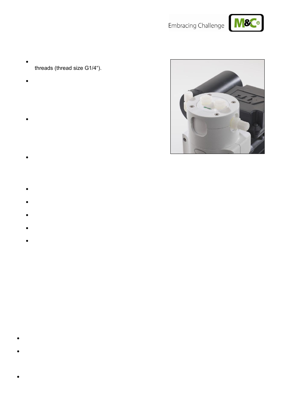 Pneumatic connection, Start up | M&C TechGroup MP-F10_R Operator's manual User Manual | Page 14 / 18