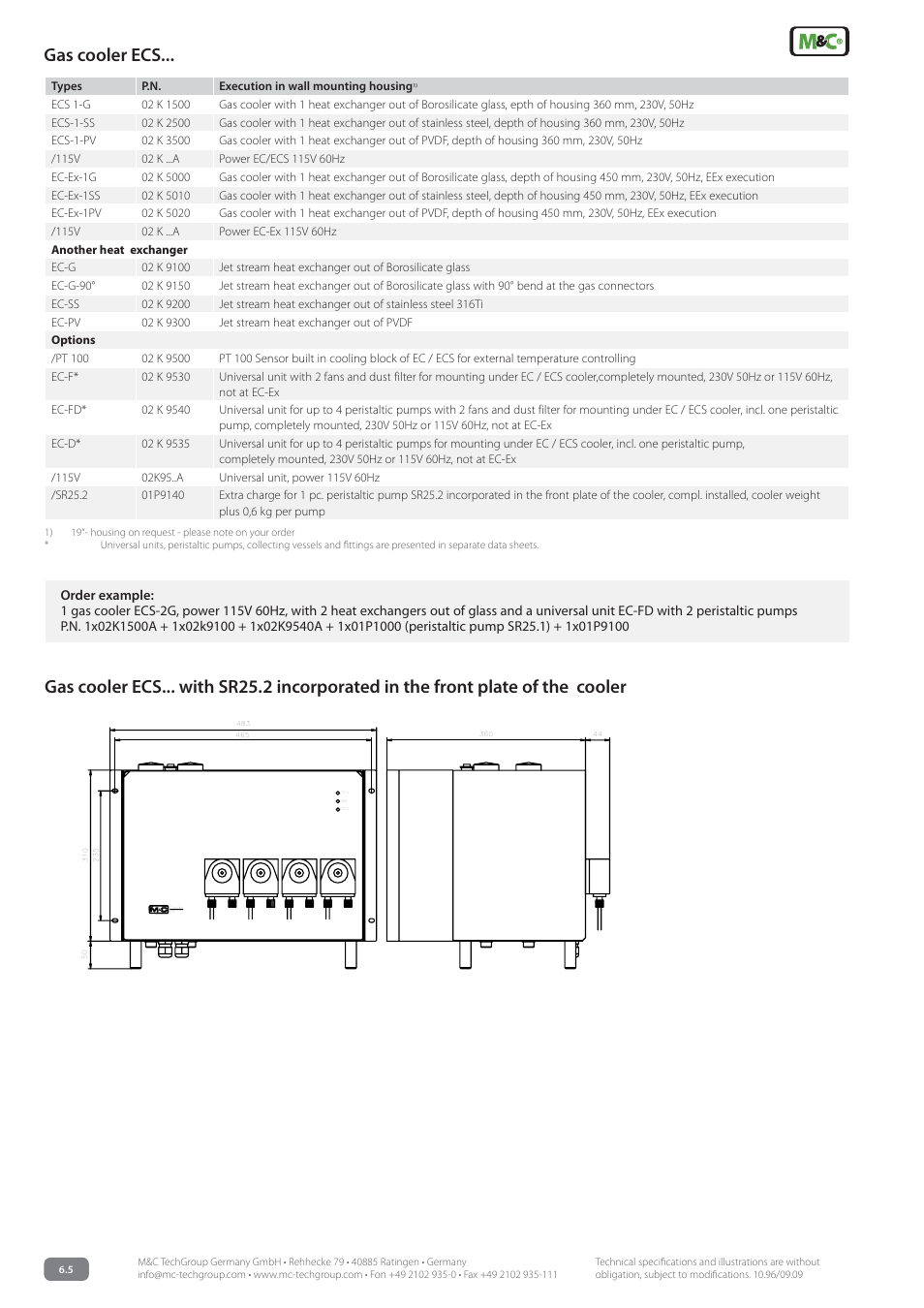 Gas cooler ecs | M&C TechGroup EC-Ex Data sheet User Manual | Page 4 / 4