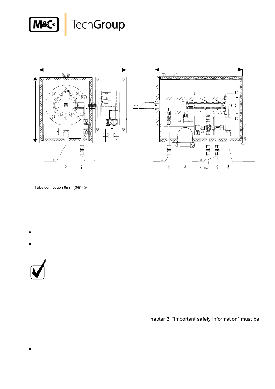 Dimensions, Receipt and storage, Installation information | Figure 7, Dimensions (mm) of sp2000h/dil probe | M&C TechGroup SP2000H_DIL_BR Operator's manual User Manual | Page 15 / 35