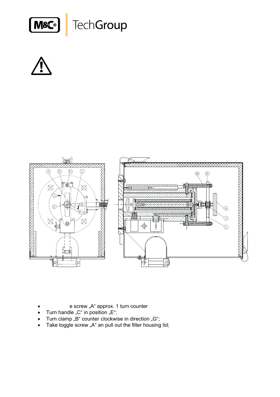 Replacement of filter element and seals, Figure 11, Cross-sectional drawing sp2000-h | M&C TechGroup SP2000H_DIL_BR Operator's manual User Manual | Page 25 / 35