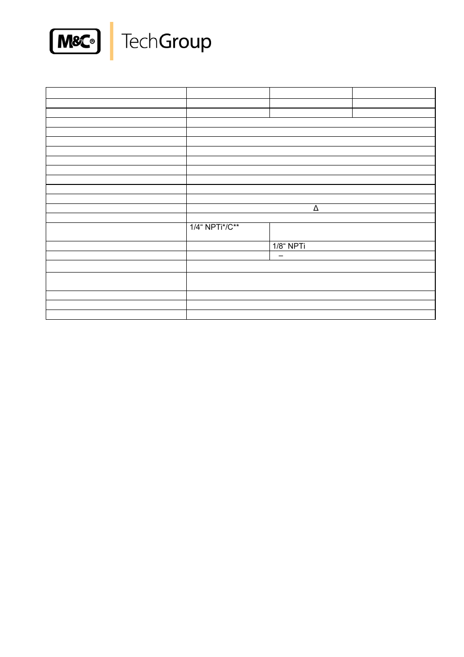 Technical data, 8technical data | M&C TechGroup SP2500-H_C_I_BB_F Operator's manual User Manual | Page 11 / 22