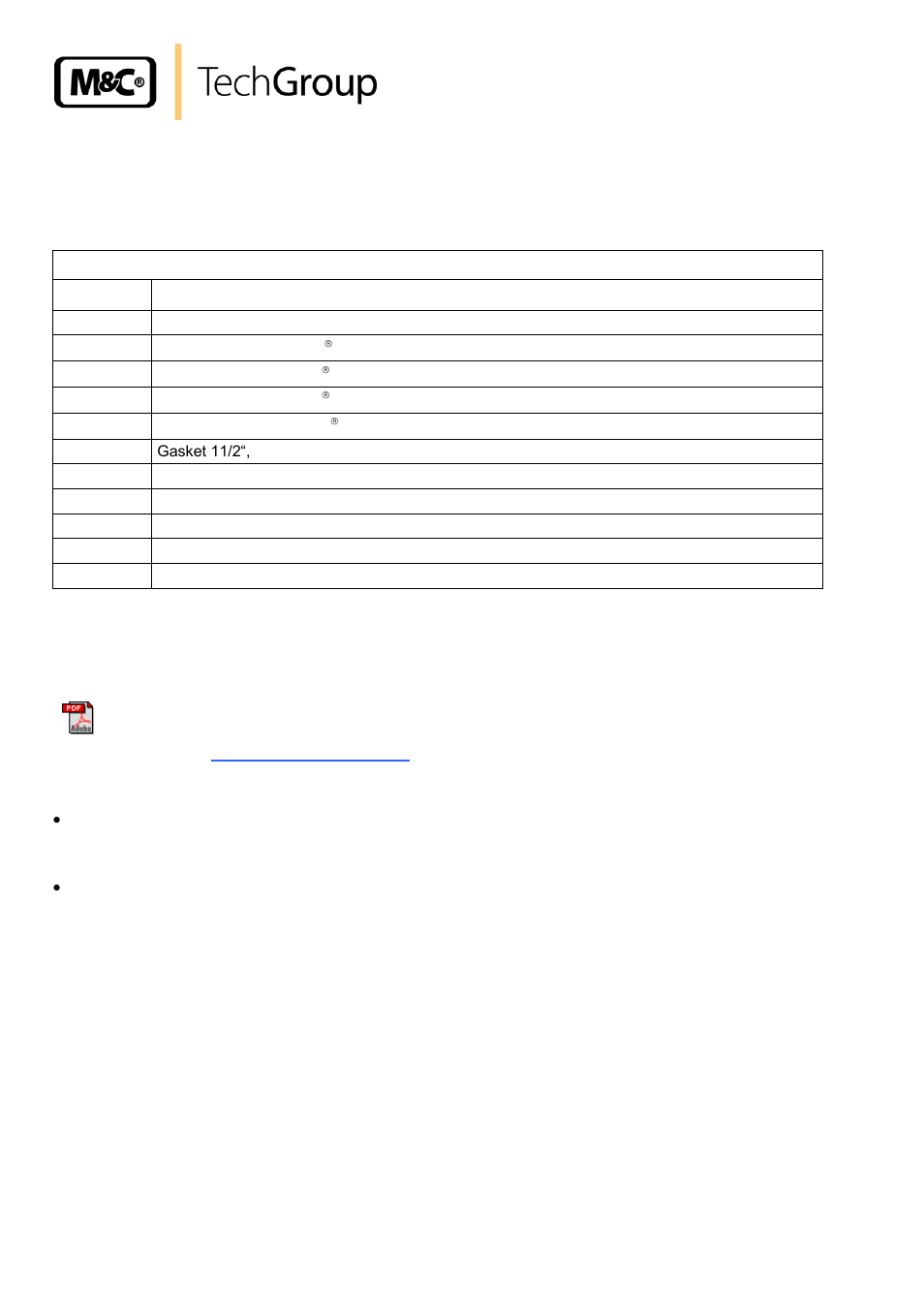 Spare parts list, Annex, 16 spare parts list | 17 annex | M&C TechGroup SP2500-H_C_I_BB_F Operator's manual User Manual | Page 22 / 22