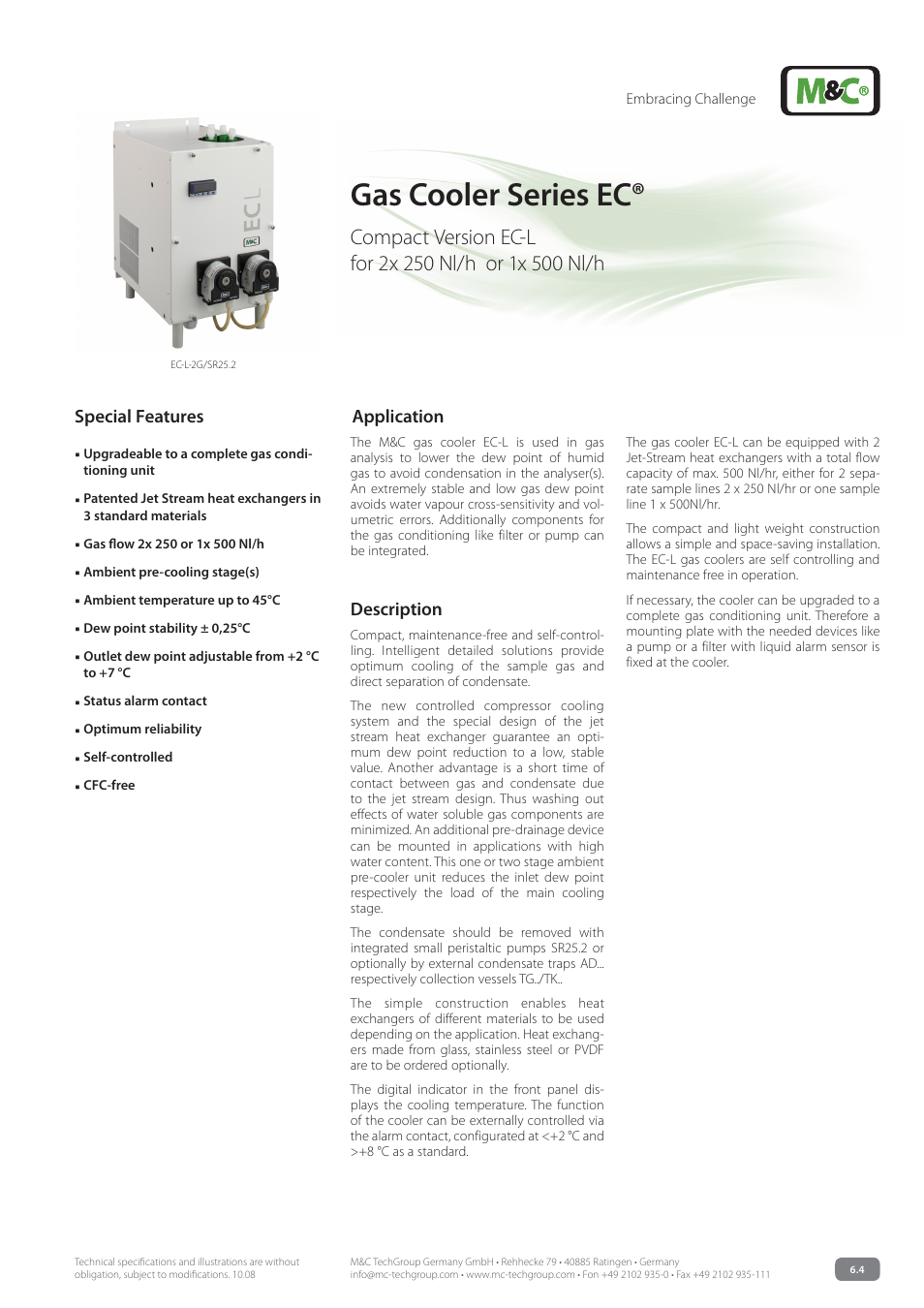 M&C TechGroup EC-L Data sheet User Manual | 3 pages