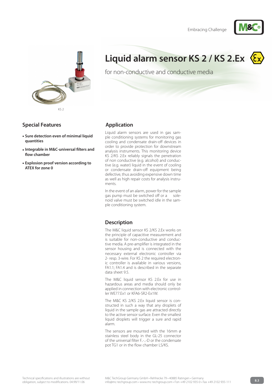 M&C TechGroup KS 2.Ex Data sheet User Manual | 2 pages