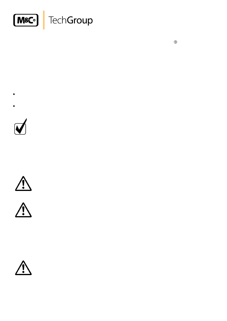 Receipt of goods and storage, Installation | M&C TechGroup PMA 20 Operator's manual User Manual | Page 12 / 28