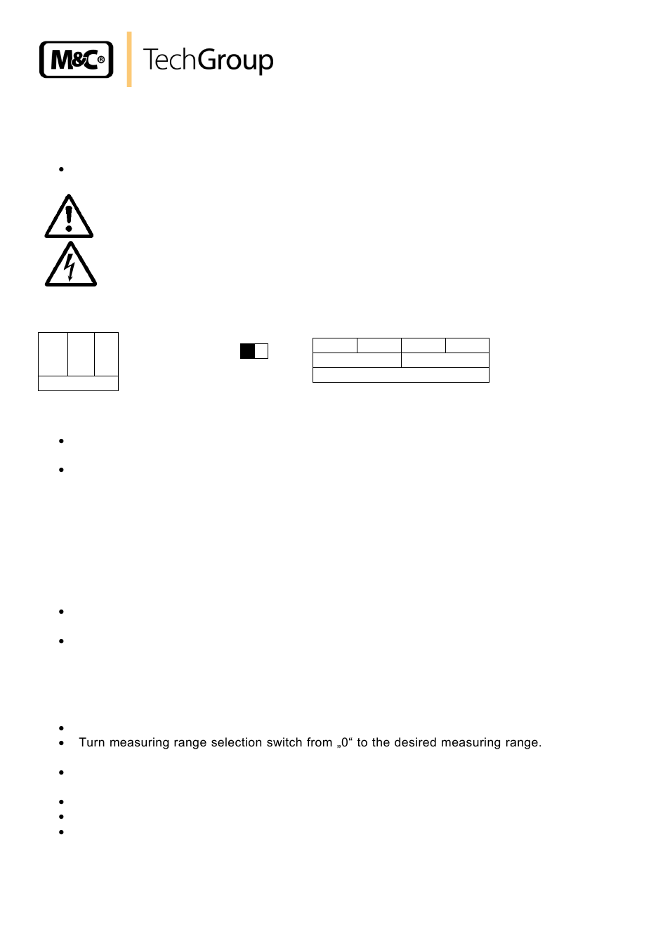 Electrical connection, Signal output, Starting up | Figure 6, Electrical connection pma 20 | M&C TechGroup PMA 20 Operator's manual User Manual | Page 14 / 28