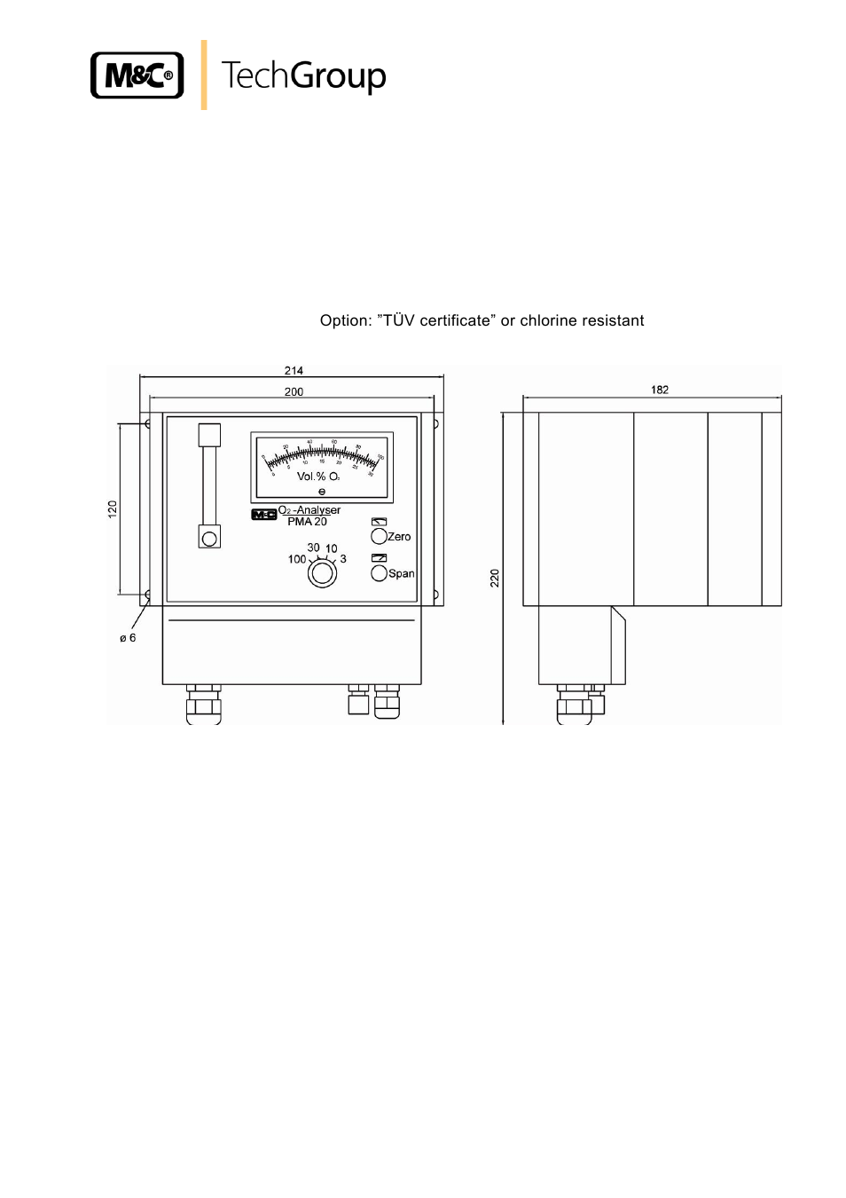 Description, Figure 1, Dimensions pma20 | M&C TechGroup PMA 20 Operator's manual User Manual | Page 9 / 28
