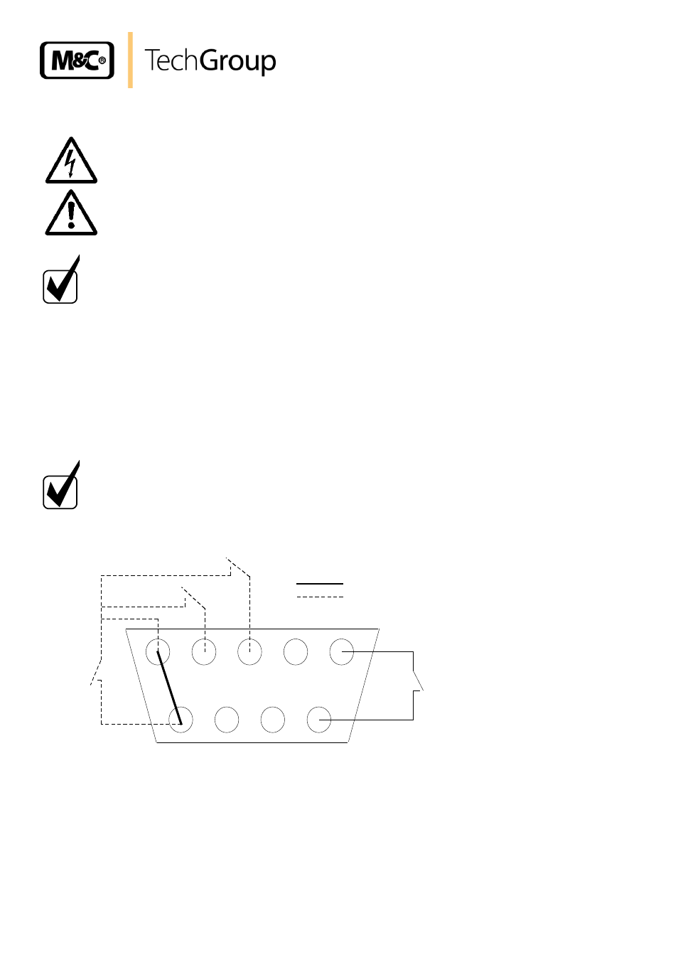 Electrical connections, Figure 6, Pin configuration in the sub-d-plug x2 | M&C TechGroup CG-2H-W_-2MH-W Operator's manual User Manual | Page 18 / 32