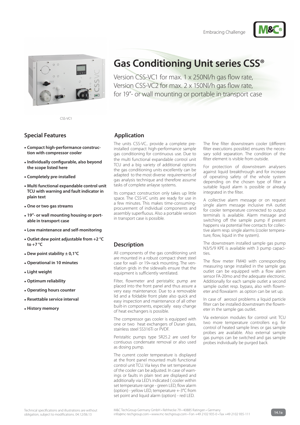 M&C TechGroup CSS-VC2 Data sheet User Manual | 5 pages