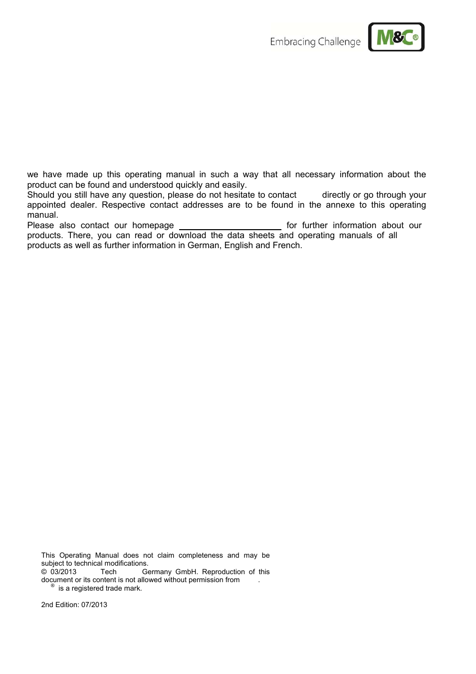 M&C TechGroup SP180-H Operator's manual User Manual | Page 2 / 17