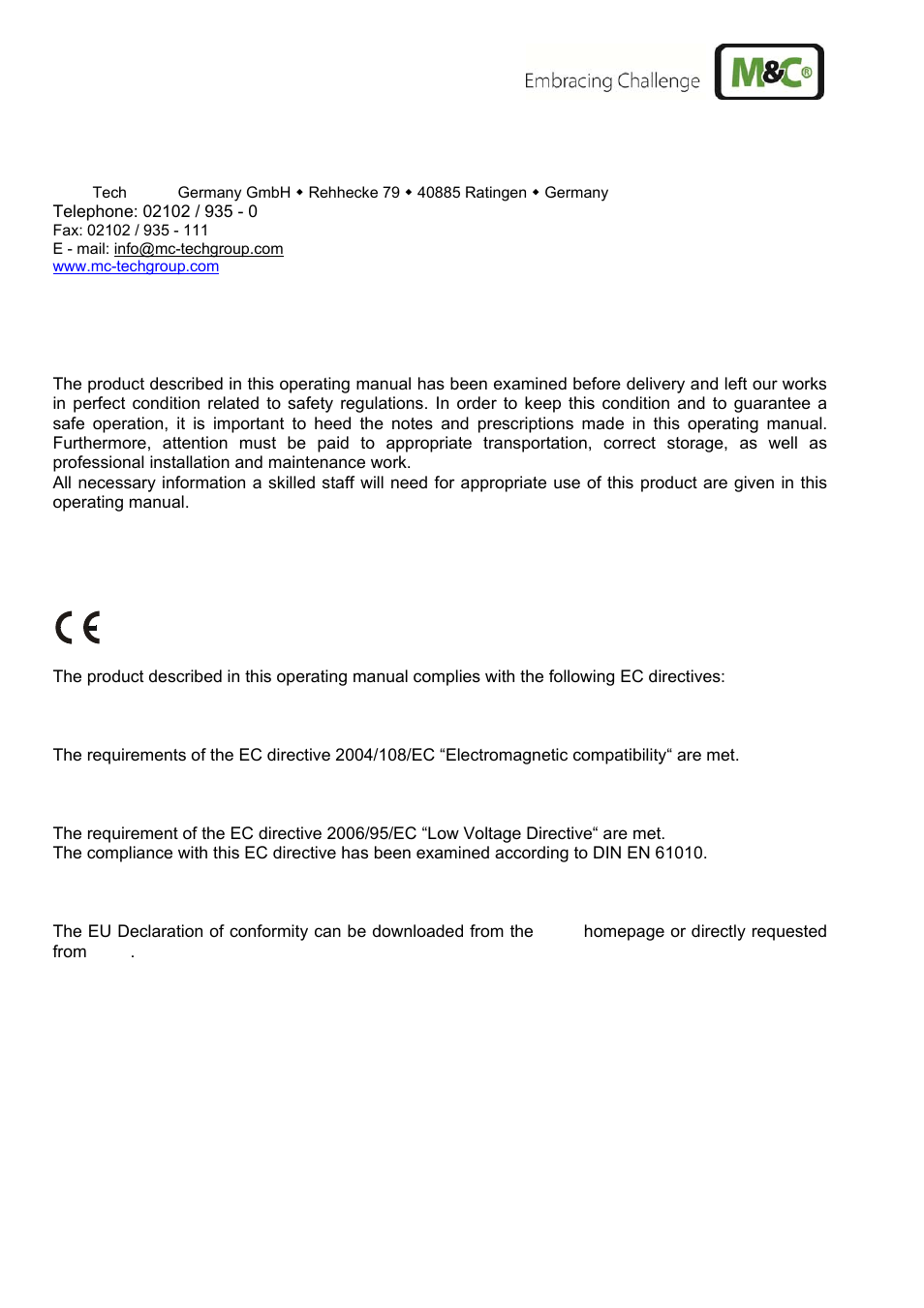 M&C TechGroup SP180-H Operator's manual User Manual | Page 4 / 17