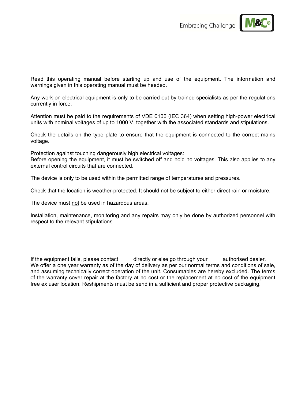 M&C TechGroup SP180-H Operator's manual User Manual | Page 5 / 17