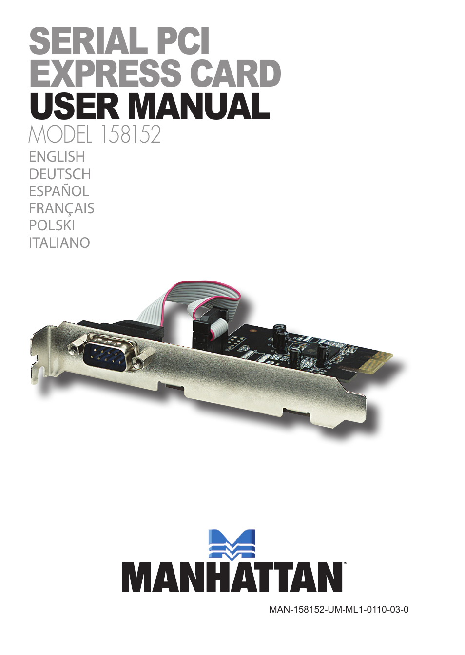 Manhattan 158152 Serial PCI Express Card - Manual (Multi) User Manual | 12 pages