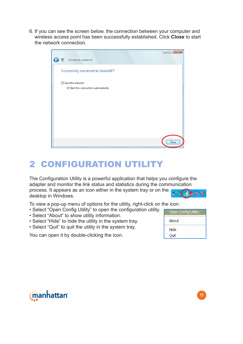 2 configuration utility | Manhattan 525534 Range+ 300N Adapter - Quick Install (Multi) User Manual | Page 11 / 26