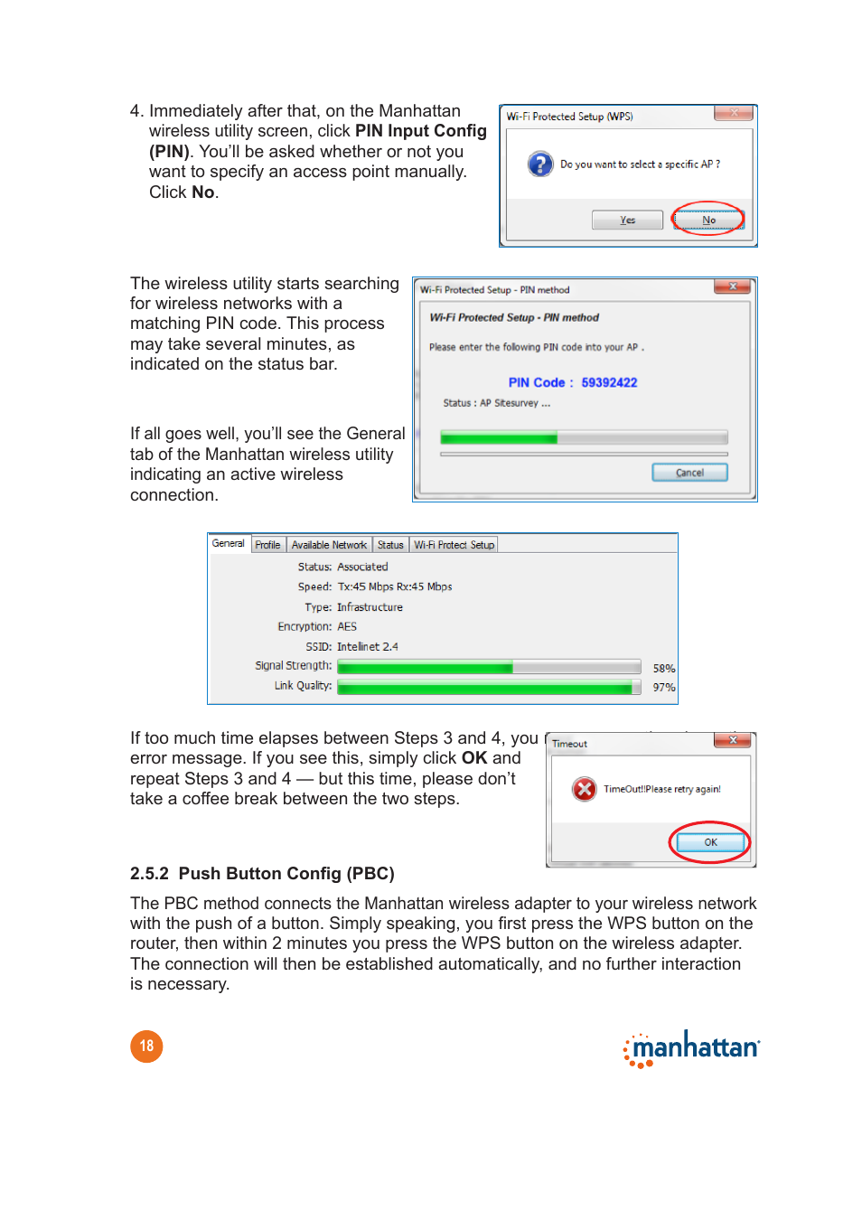 Manhattan 525534 Range+ 300N Adapter - Quick Install (Multi) User Manual | Page 18 / 26