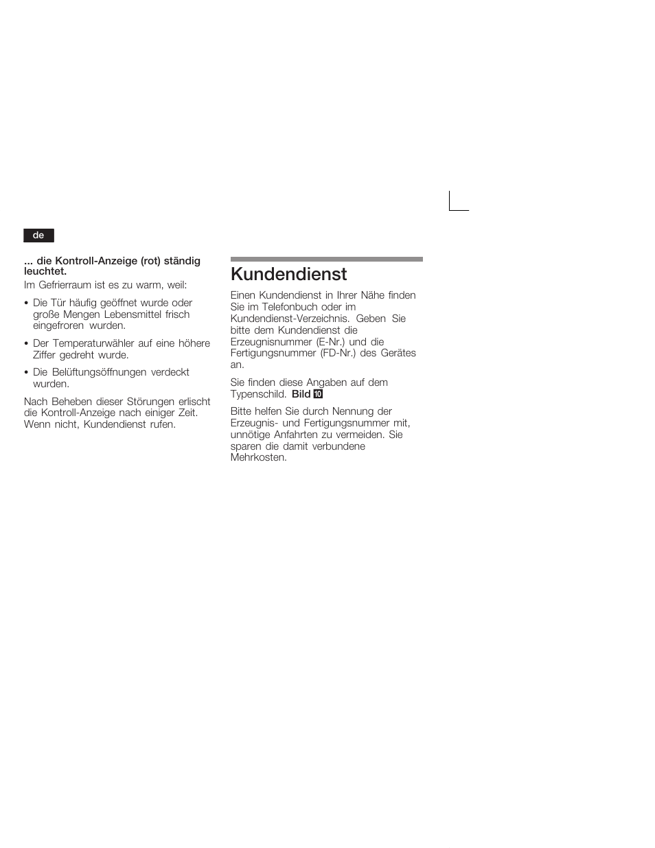 Kundendienst | Siemens GU 15 DA 55 User Manual | Page 14 / 65