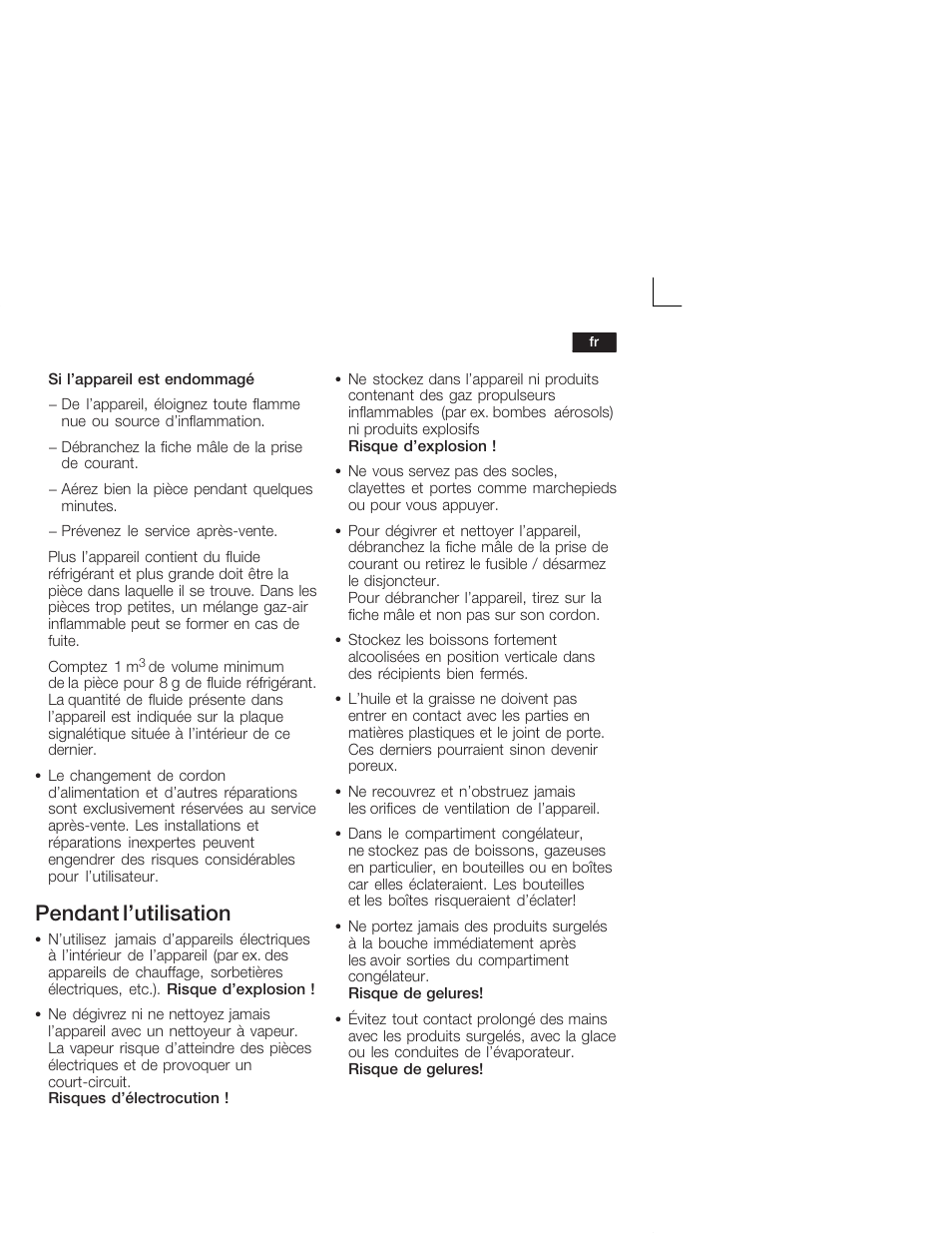 Pendant l'utilisation | Siemens GU 15 DA 55 User Manual | Page 27 / 65