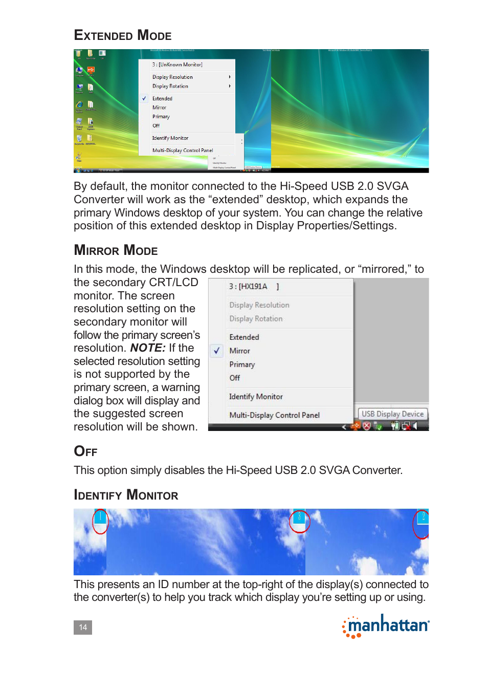 Manhattan 179225 Hi-Speed USB 2.0 SVGA Converter - Manual User Manual | Page 14 / 20