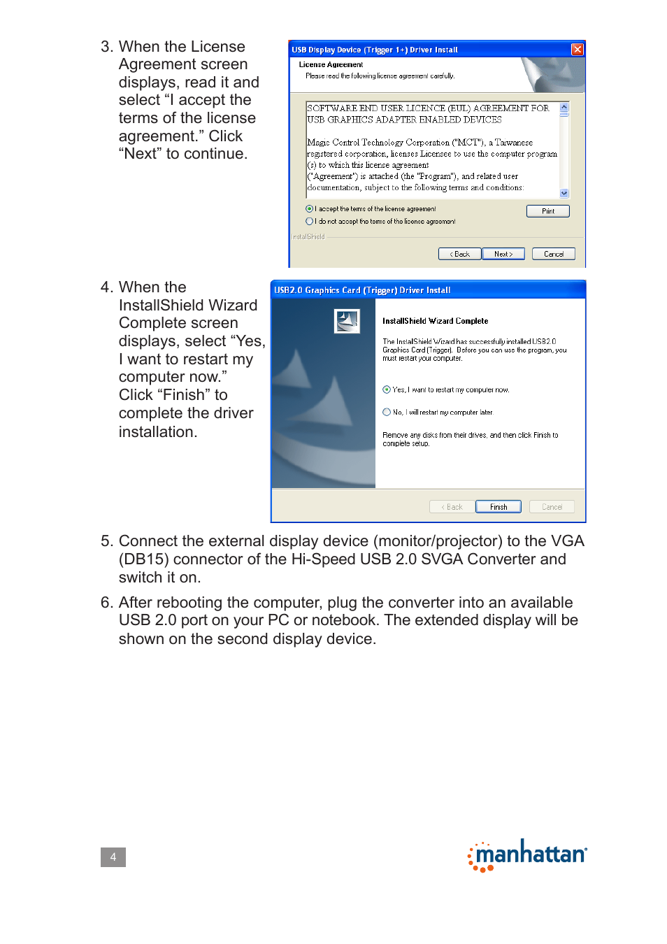 Manhattan 179225 Hi-Speed USB 2.0 SVGA Converter - Manual User Manual | Page 4 / 20