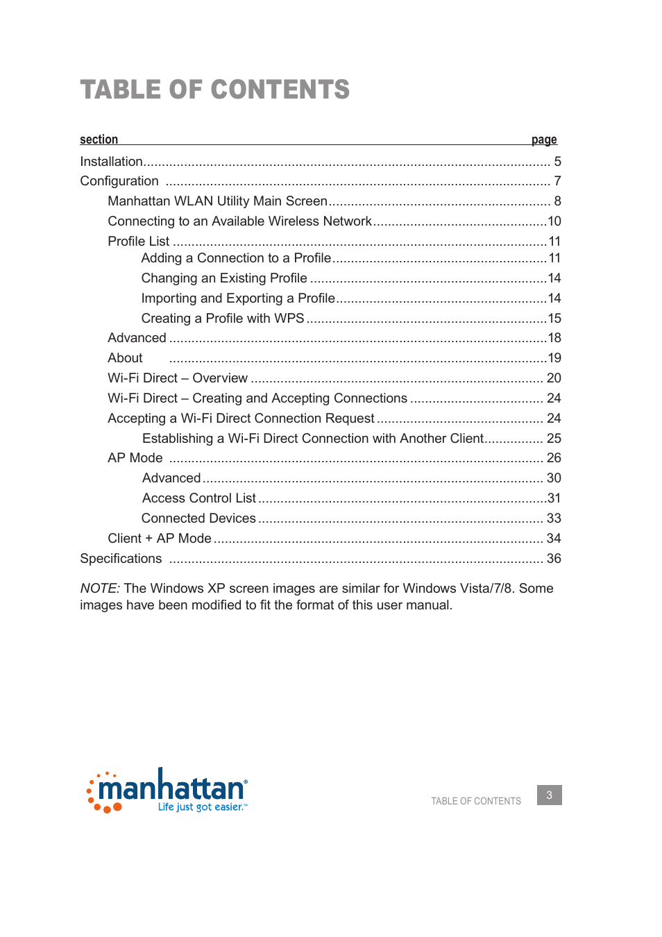 Manhattan 525510 Range+ 150N Wireless Adapter - Manual User Manual | Page 3 / 40