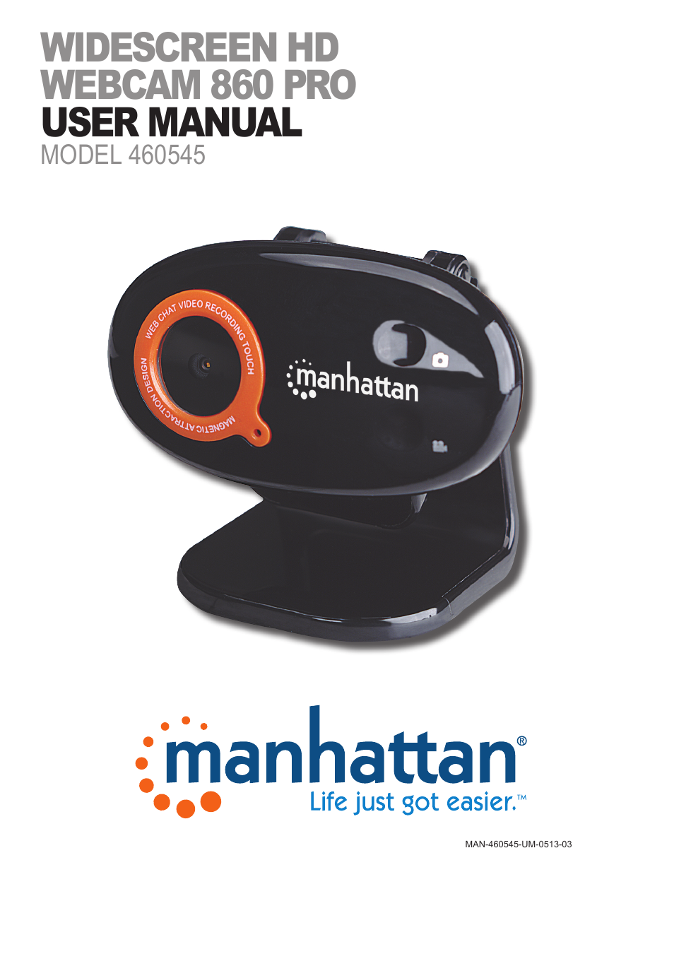 Manhattan 460545 Widescreen HD Webcam 860 Pro - Manual User Manual | 12 pages