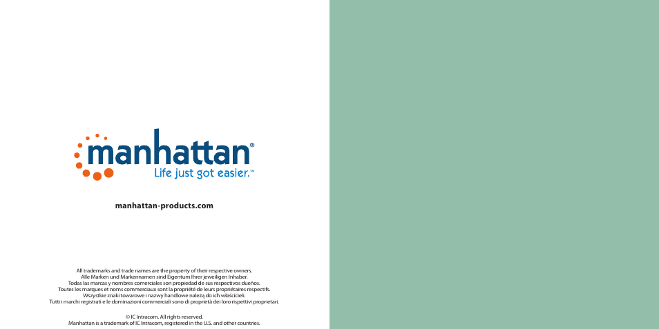Manhattan 178358 Signature Collection - Quick Install (Multi) User Manual | 2 pages