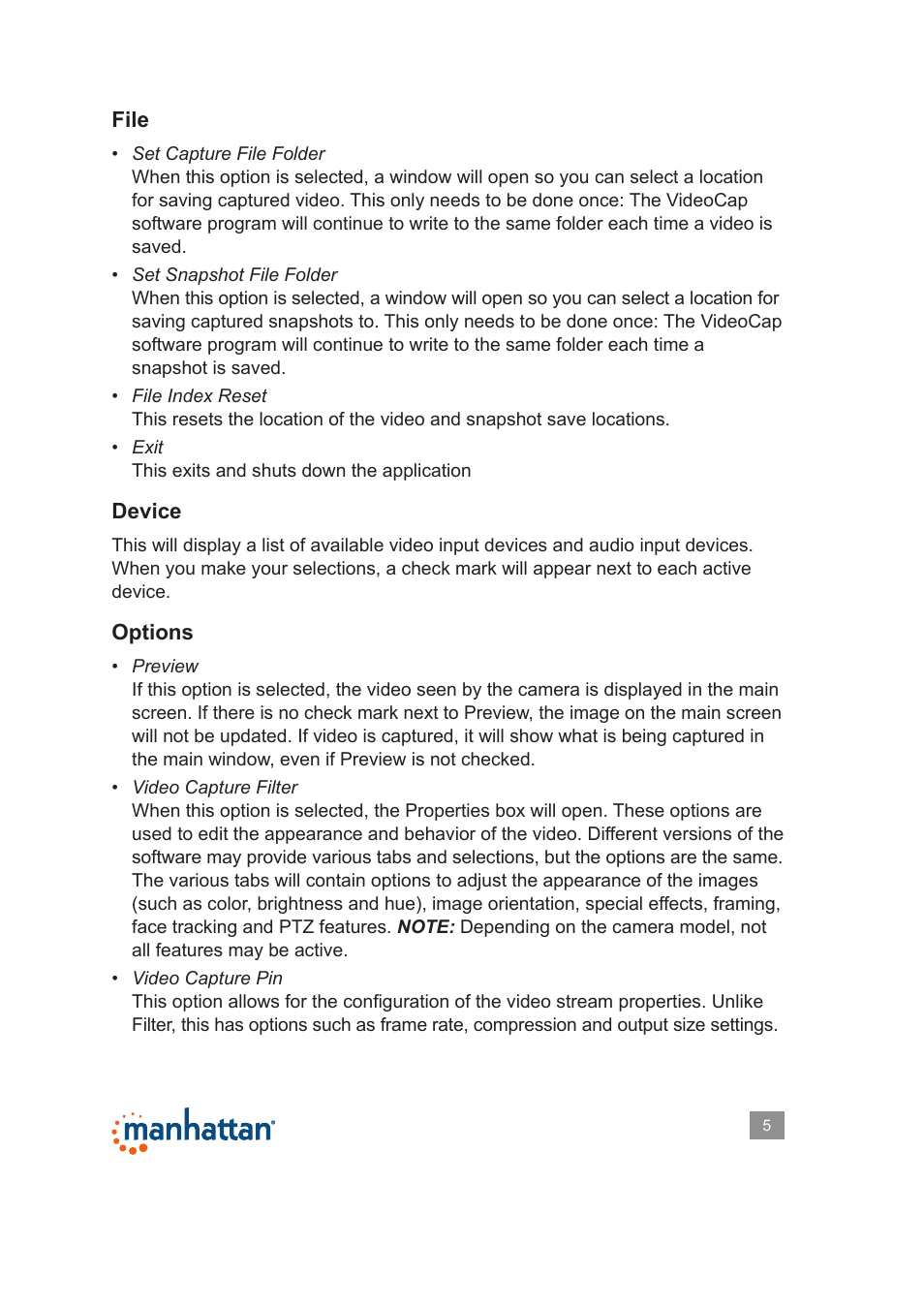 Manhattan 460729 Webcam 500 - Manual User Manual | Page 5 / 8