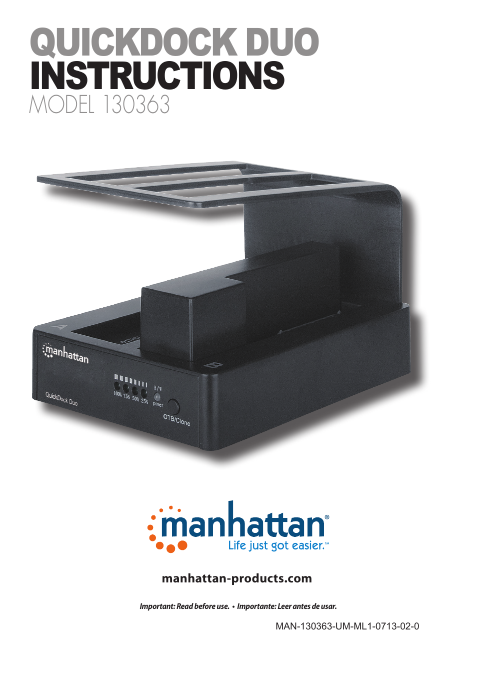 Manhattan 130363 QuickDock Duo - Manual (Multi) User Manual | 12 pages