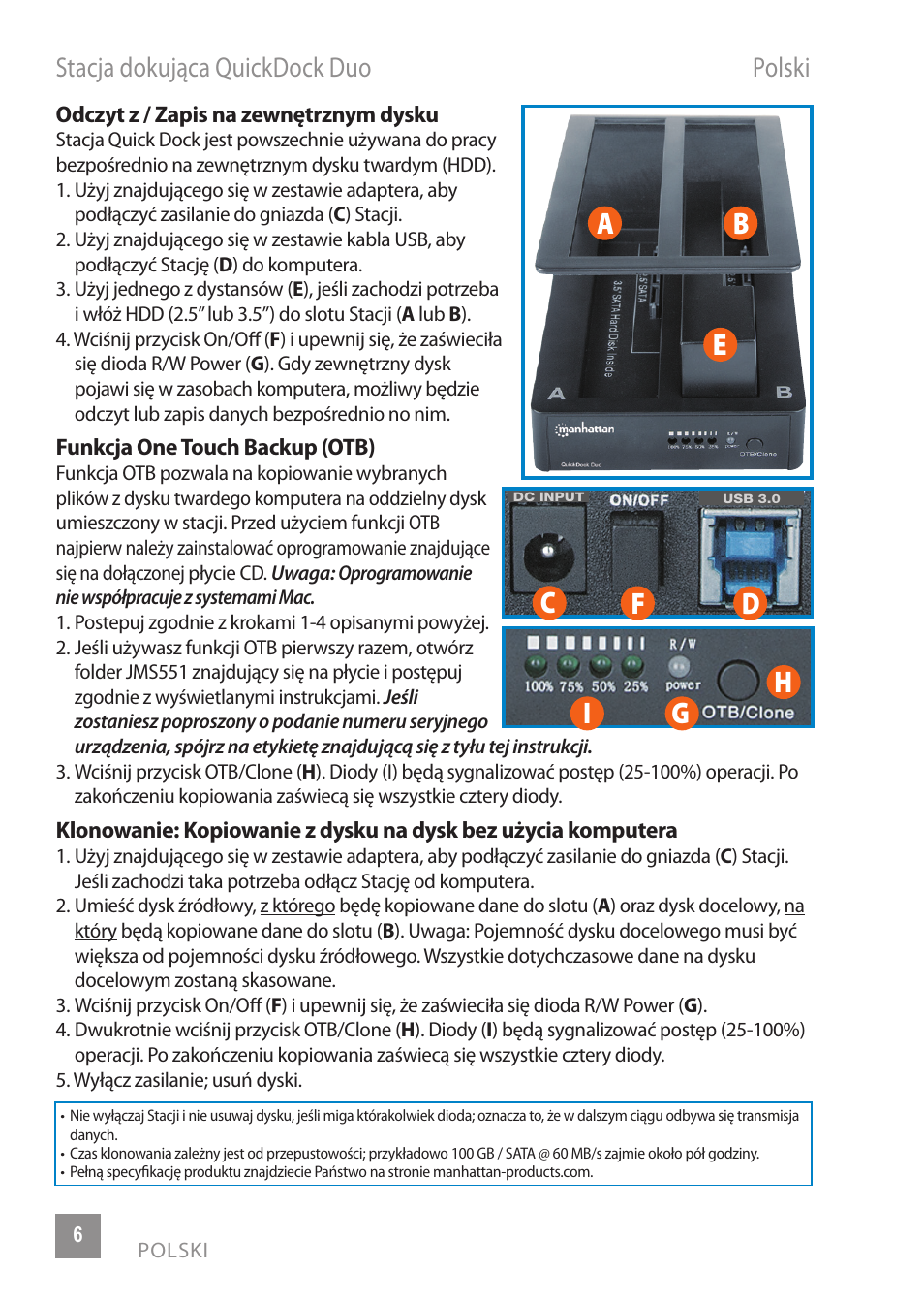Manhattan 130363 QuickDock Duo - Manual (Multi) User Manual | Page 6 / 12