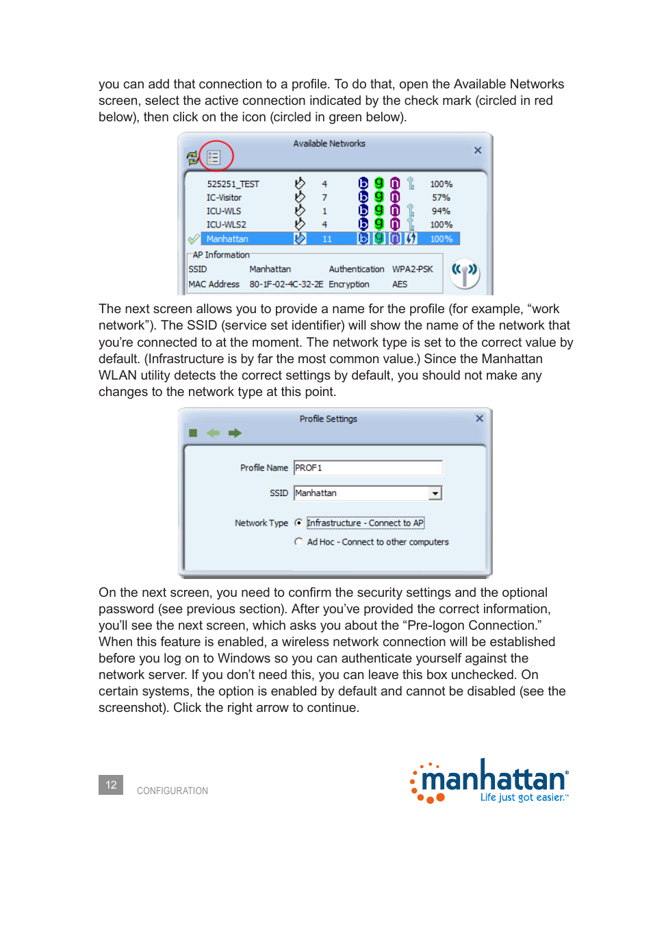 Manhattan 525473 Wireless 150N PCI Card - Manual User Manual | Page 12 / 40