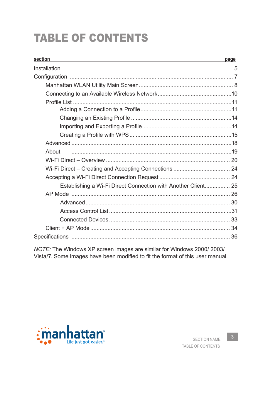 Manhattan 525473 Wireless 150N PCI Card - Manual User Manual | Page 3 / 40