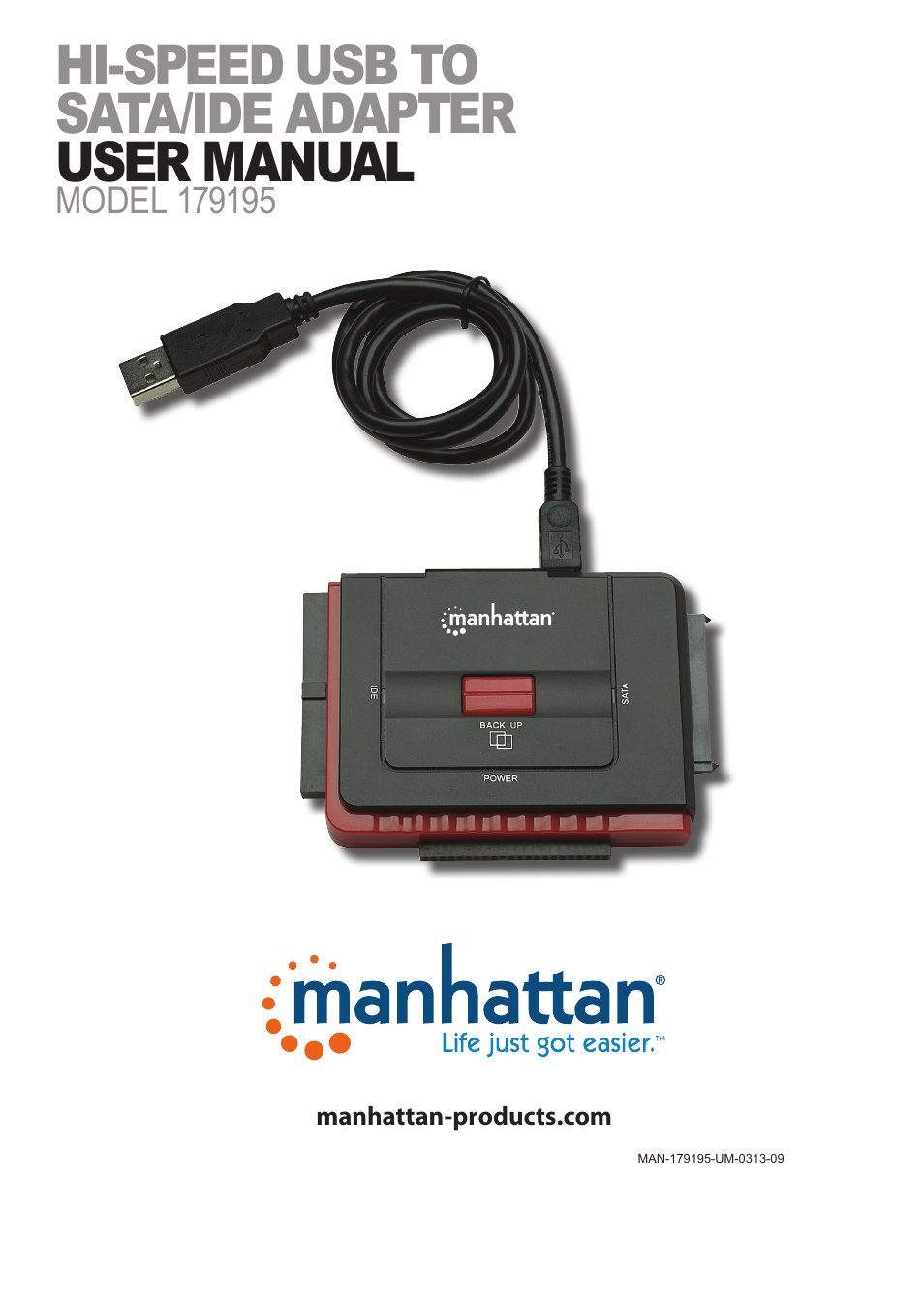 Manhattan 179195 Hi-Speed USB to SATA_IDE Adapter - Manual User Manual | 18 pages