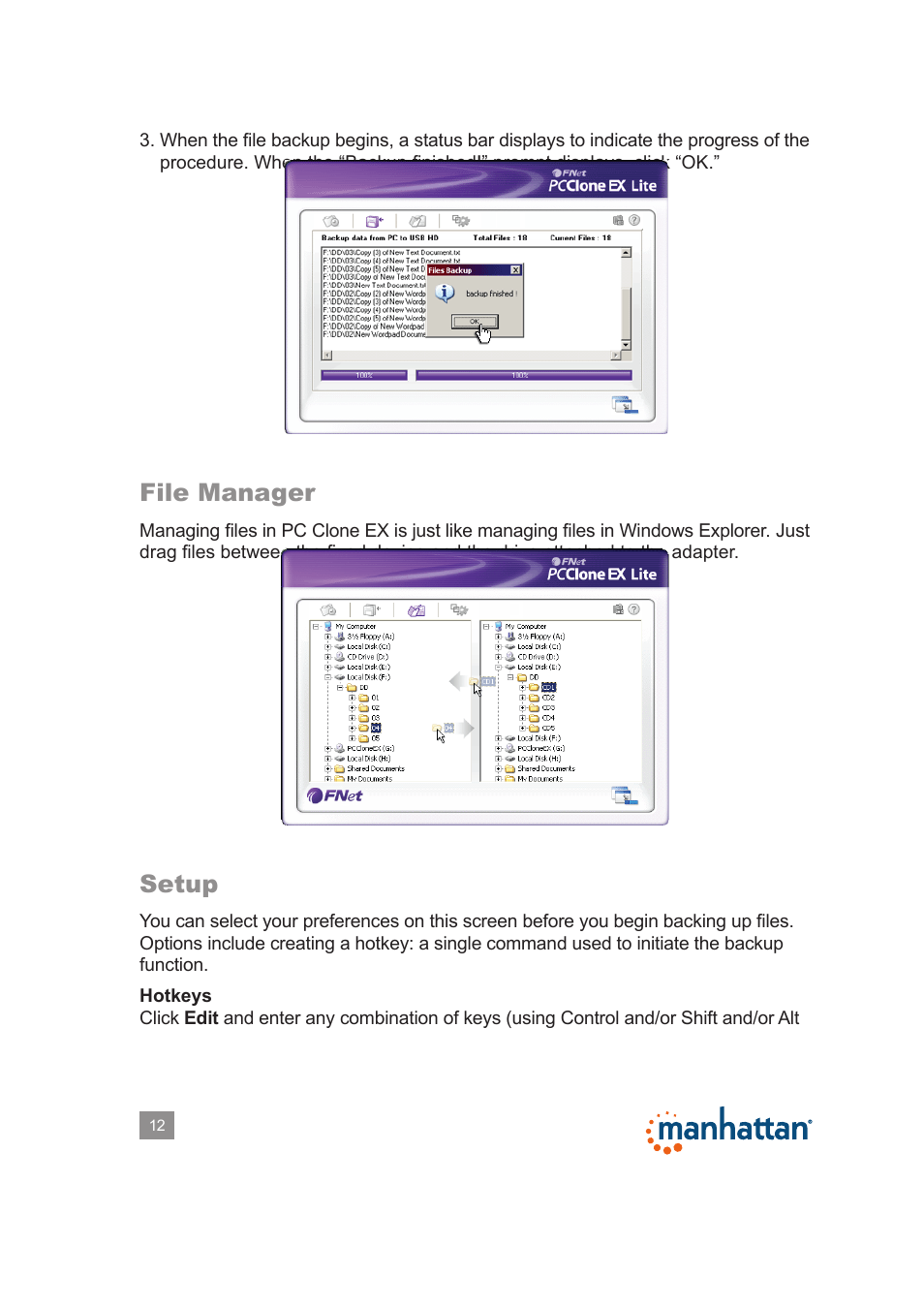 File manager, Setup | Manhattan 179195 Hi-Speed USB to SATA_IDE Adapter - Manual User Manual | Page 12 / 18