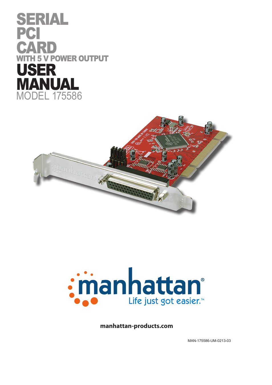 Manhattan 175586 Serial PCI Card - Manual User Manual | 6 pages