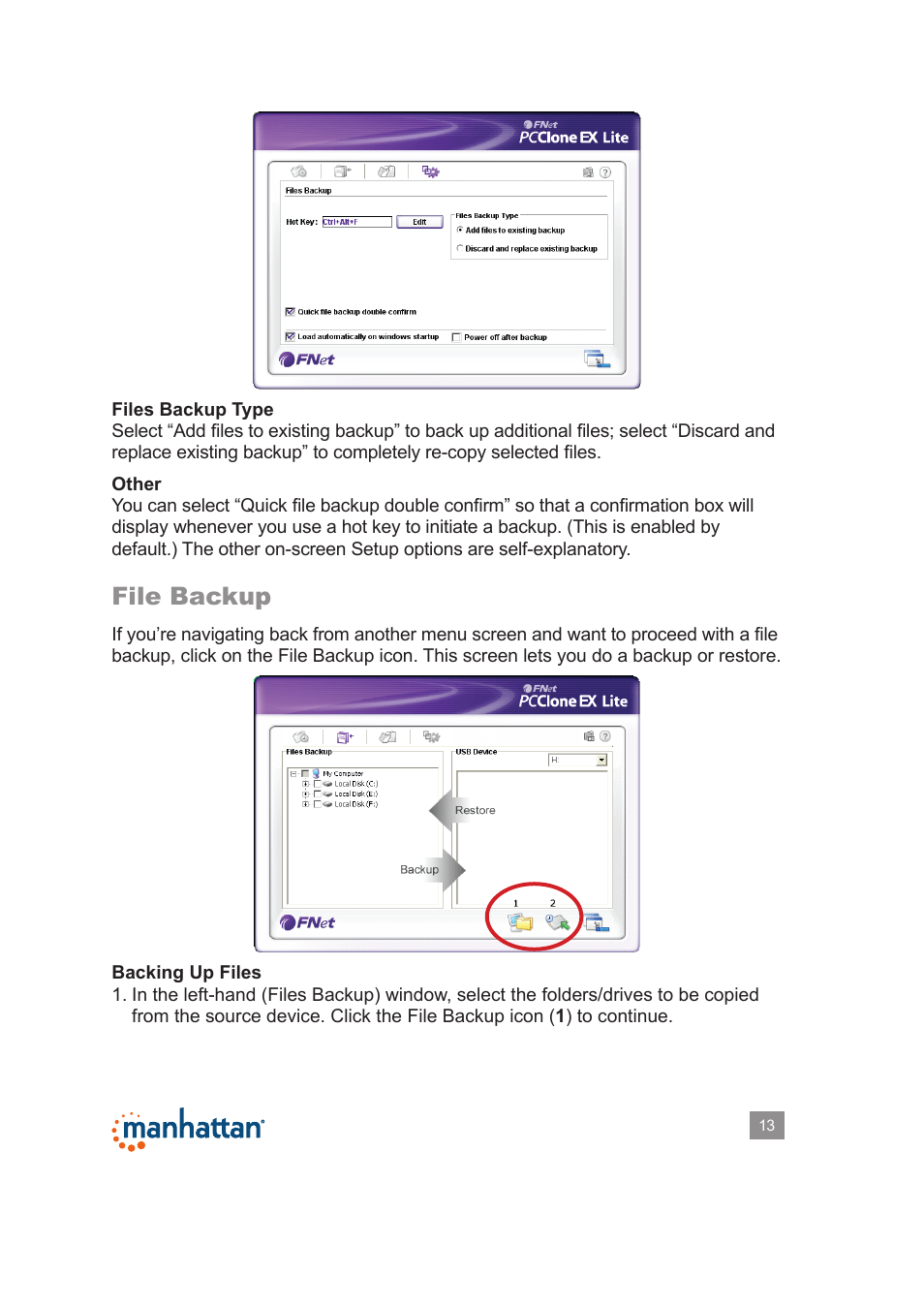 File backup | Manhattan 130288 Drive Enclosure - Manual User Manual | Page 13 / 18