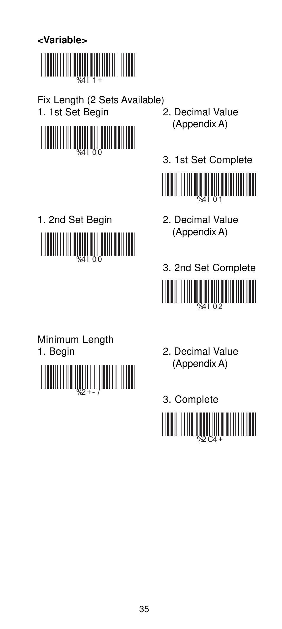 Manhattan 460835 Long Range CCD Barcode Scanner - Programming Menu User Manual | Page 37 / 74