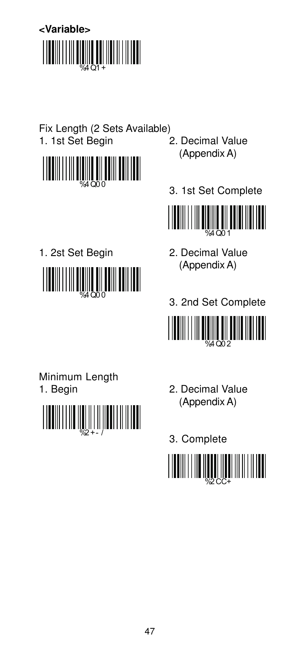 Manhattan 460835 Long Range CCD Barcode Scanner - Programming Menu User Manual | Page 49 / 74