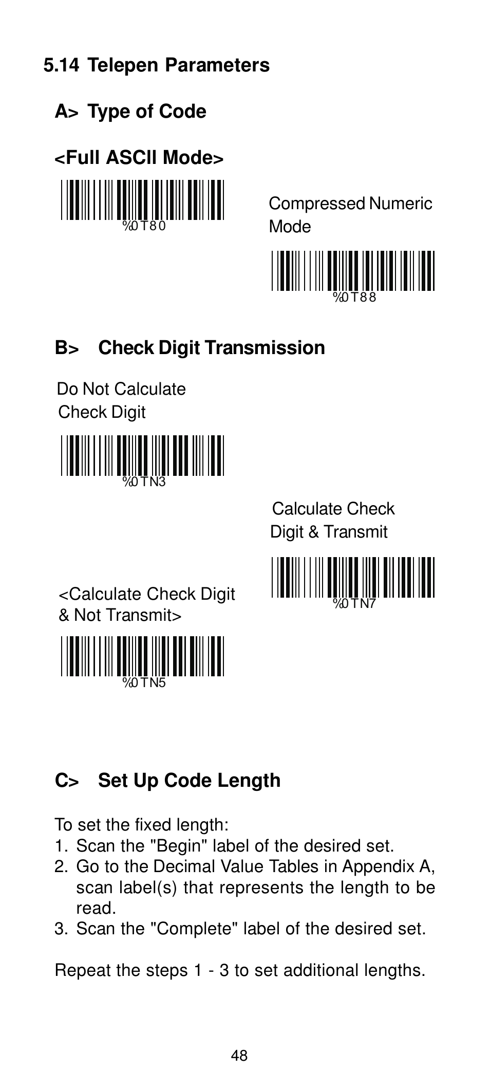 Manhattan 460835 Long Range CCD Barcode Scanner - Programming Menu User Manual | Page 50 / 74