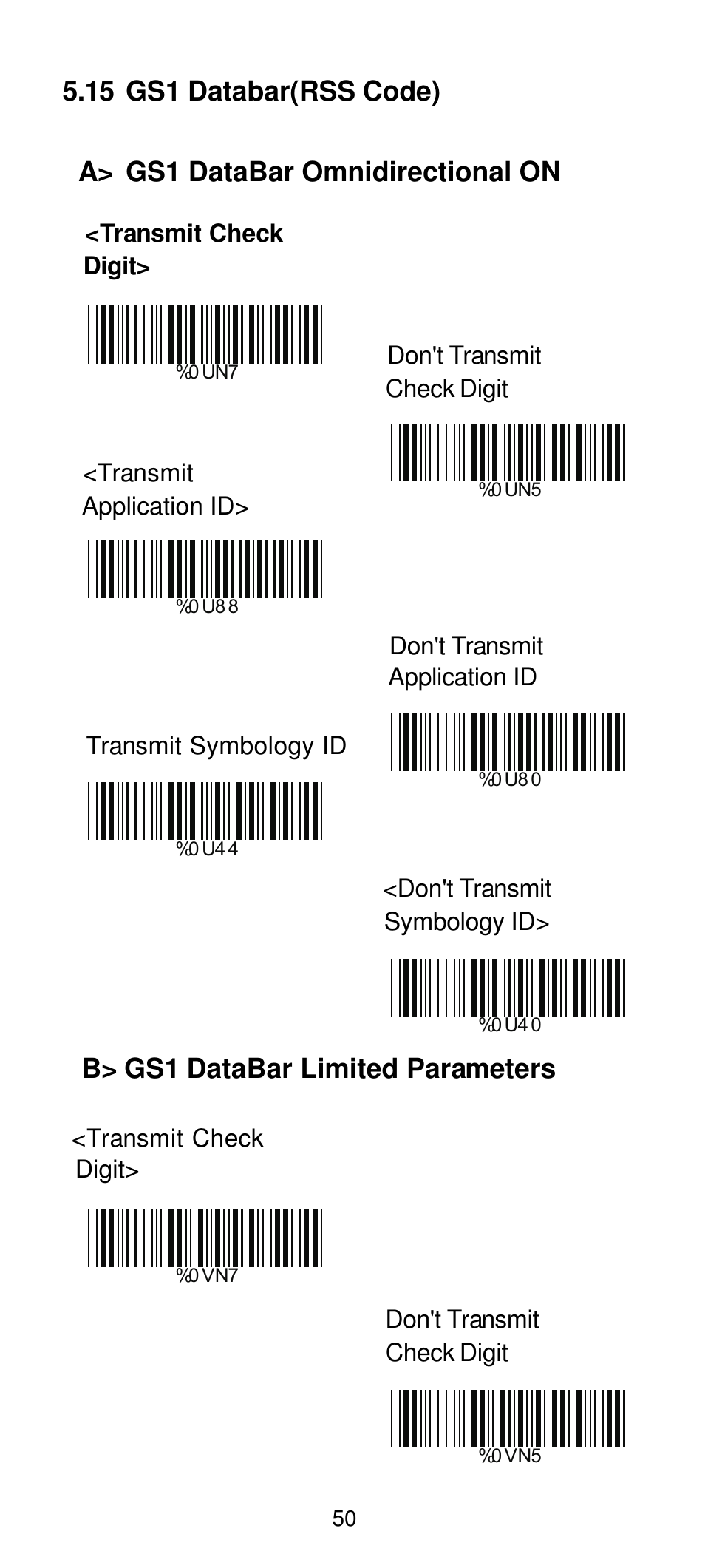 Manhattan 460835 Long Range CCD Barcode Scanner - Programming Menu User Manual | Page 52 / 74