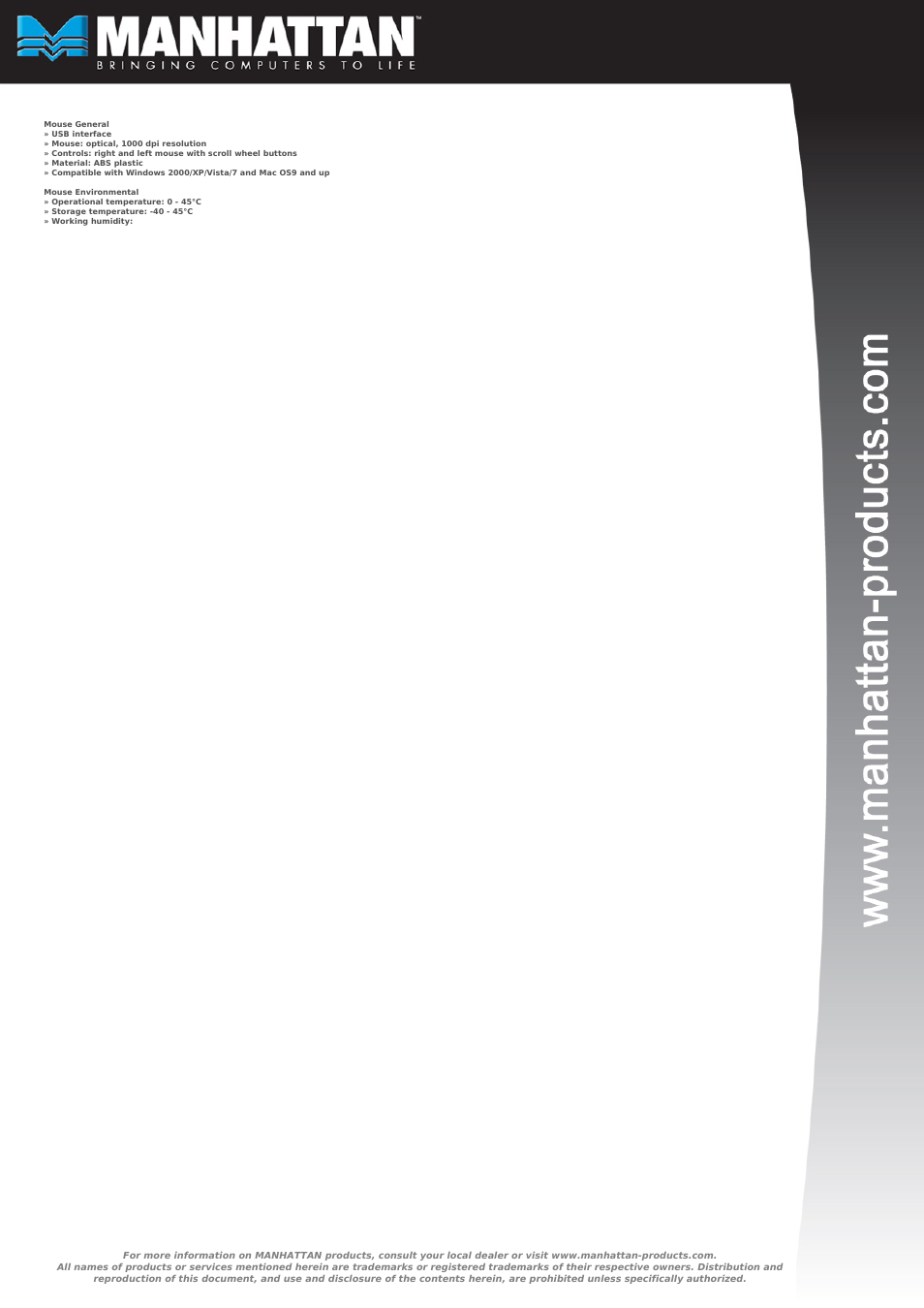 Manhattan 439527 Mobile Professional Set - Datasheet User Manual | Page 2 / 2