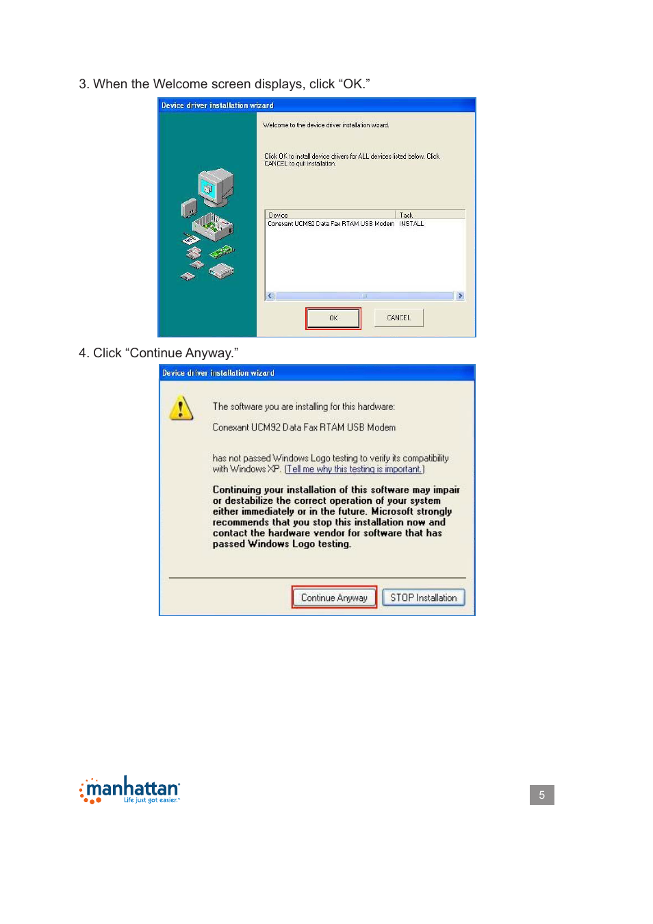 Manhattan 154109 USB Modem - Manual User Manual | Page 5 / 12