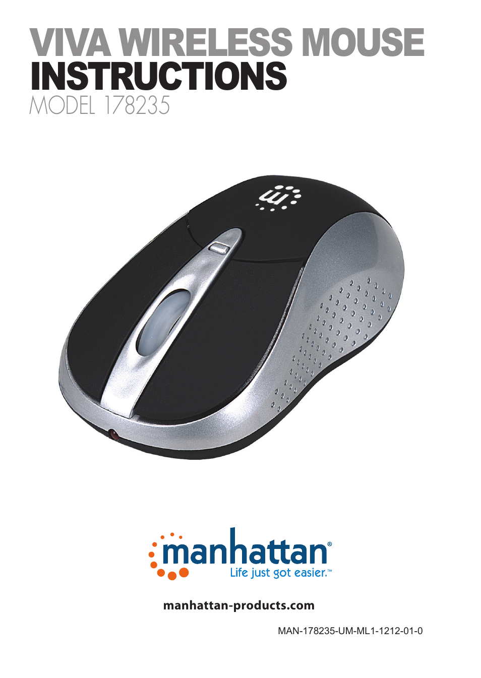 Manhattan 178235 Viva Wireless Mouse - Quick Install (Multi) User Manual | 12 pages