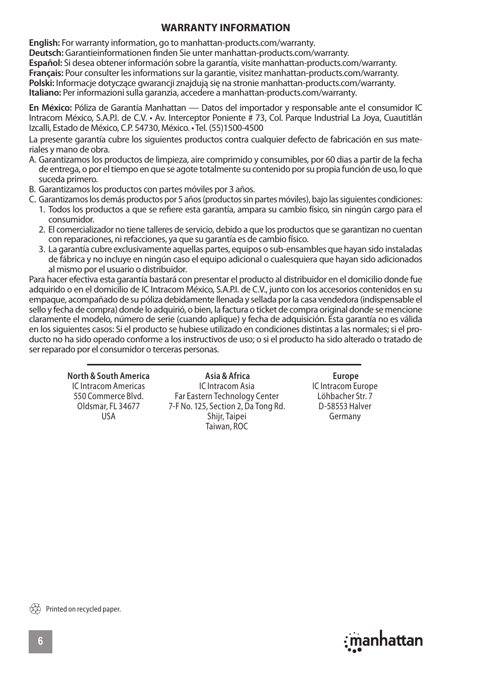 Manhattan 161336 Hi-Speed USB Audio_Video Grabber - Quick Install (Multi) User Manual | Page 6 / 8